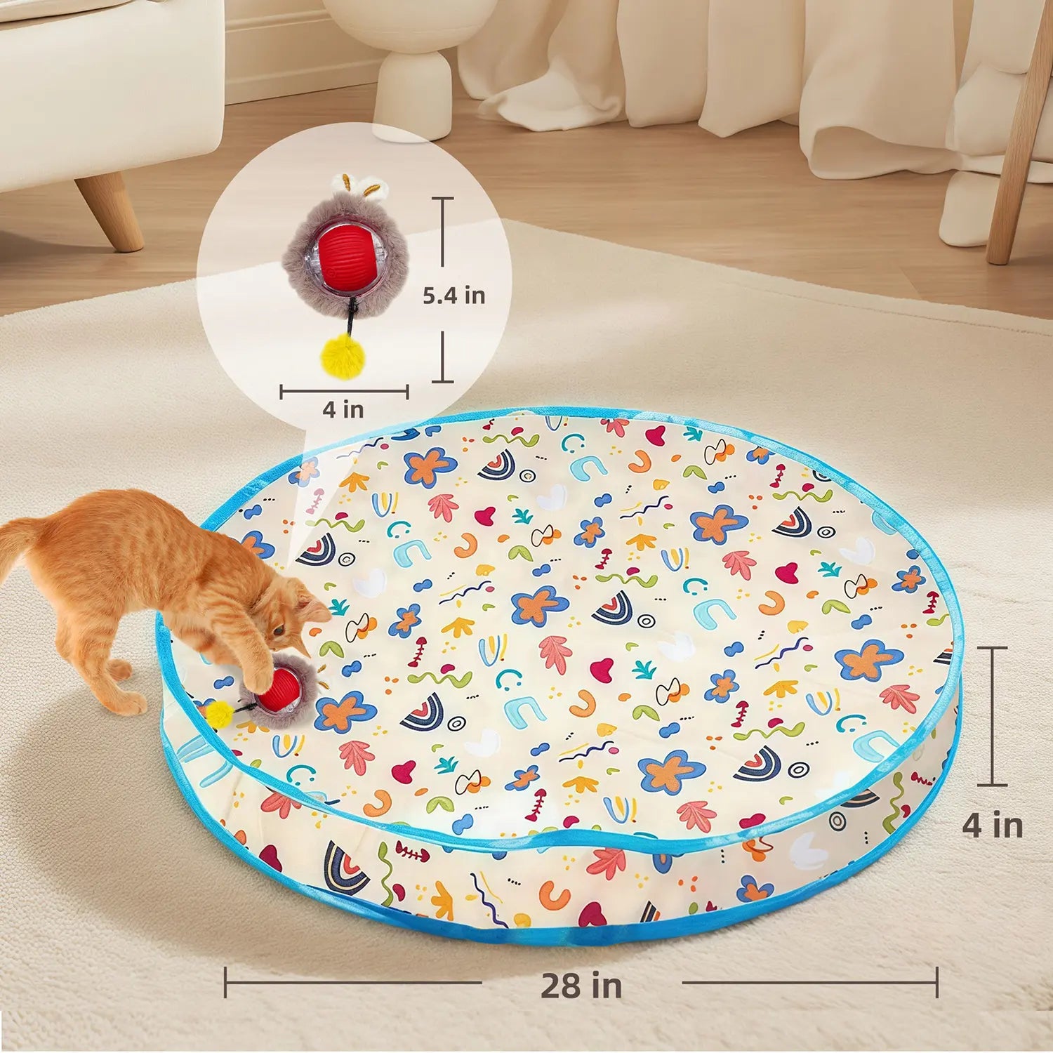 FelRelWel automatic cat toy with colorful play mat and interactive ball for cats