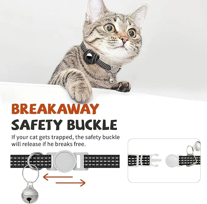 FelRelWel Cat Tracker Collar with Breakaway Safety Buckle and GPS Pet Tracker for cats