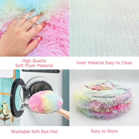 FelRelWel colorful soft plush Cat Tunnel Bed with washable, easy to clean inner material and compact storage