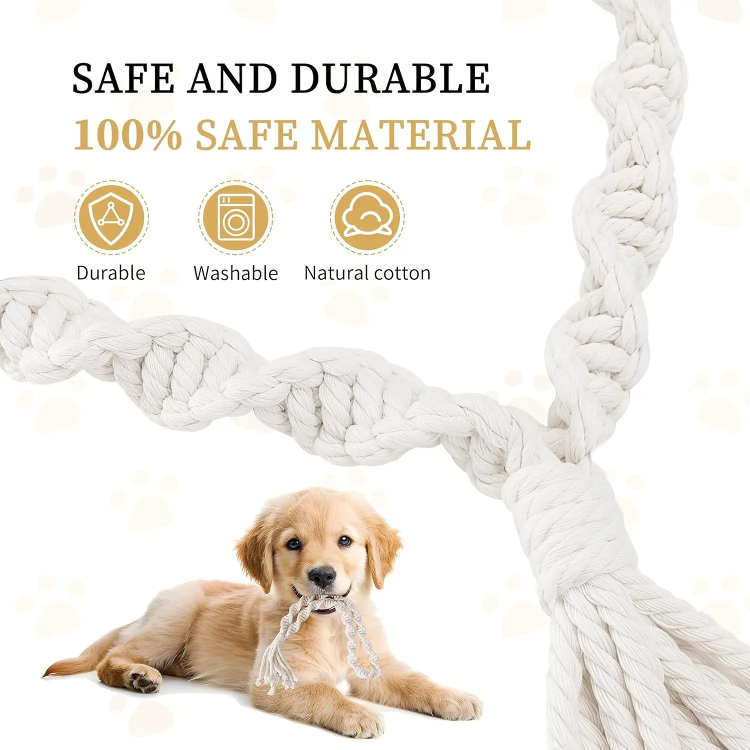 Durable FelRelWel dog rope toys for aggressive chewers made from 100% safe cotton material