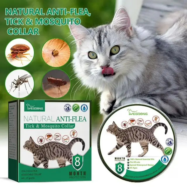 FelRelWel natural essential oil tick prevention collar for cats with 8 month flea and mosquito protection