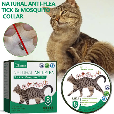 FelRelWel natural essential oil tick prevention collar for cats with anti-flea and mosquito protection